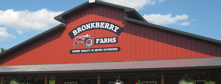 The Bronkberry Farm Sign on the Barn