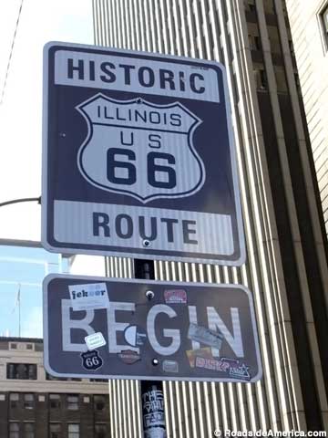 starting sign of Route 66 