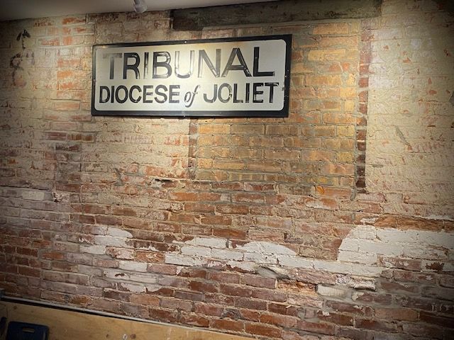 Basement wall with signage