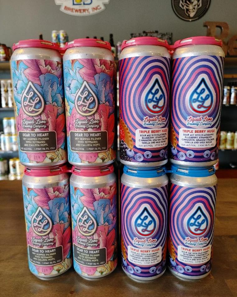 Liquid Love Brewing cans at Iron&Glass Romeoville