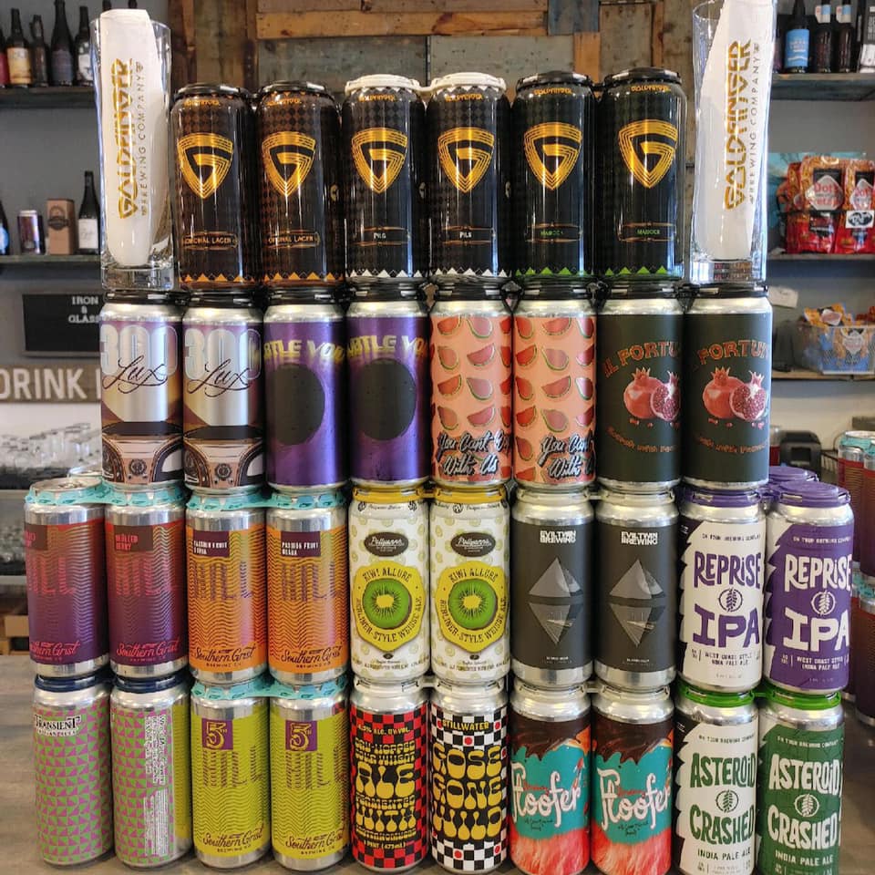 Various different beers at Iron&Glass