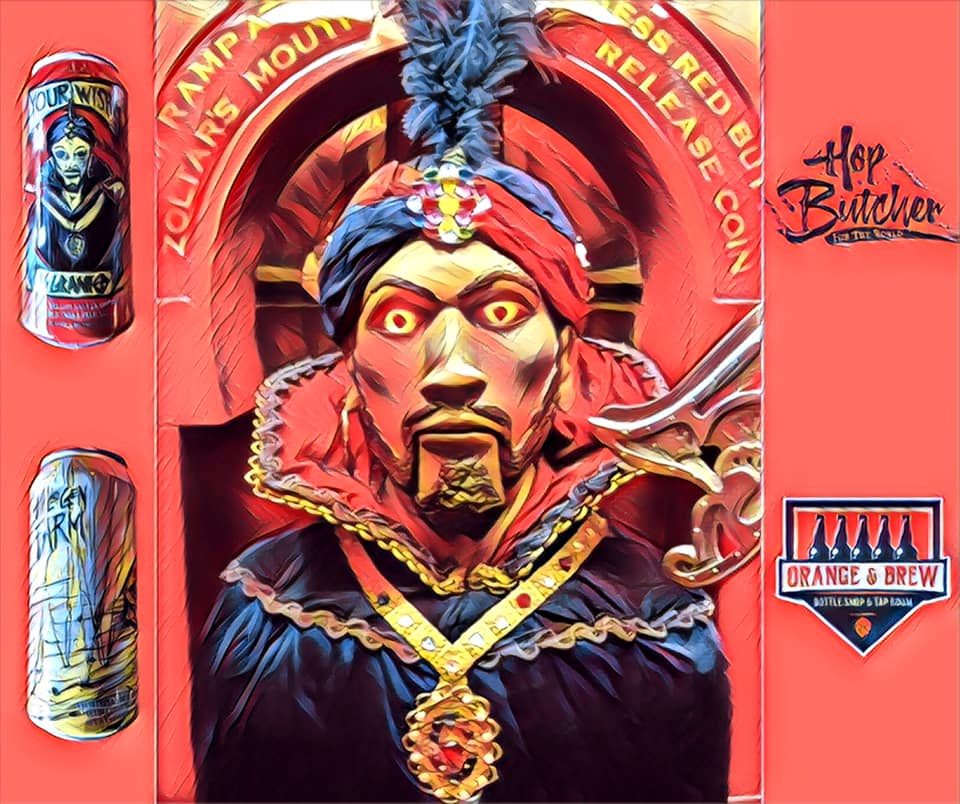 Graphic with Zoltar from BIG, two Hop Butcher for the World