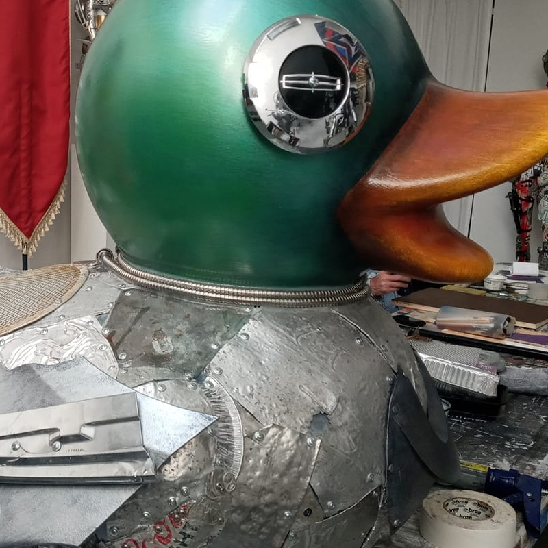 3 foot tall duck painted