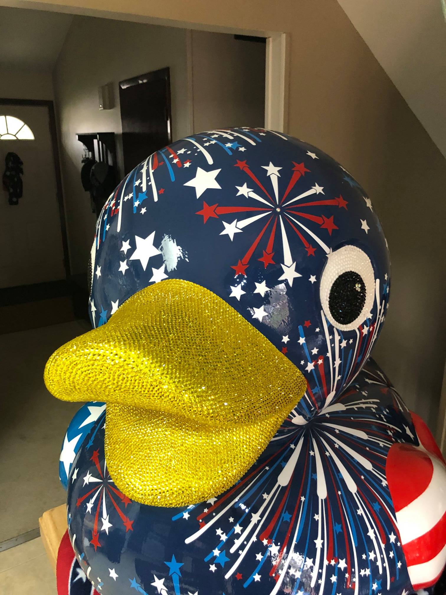 3 foot tall duck painted 