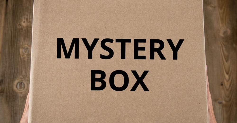 Box with the words Mystery Box on them