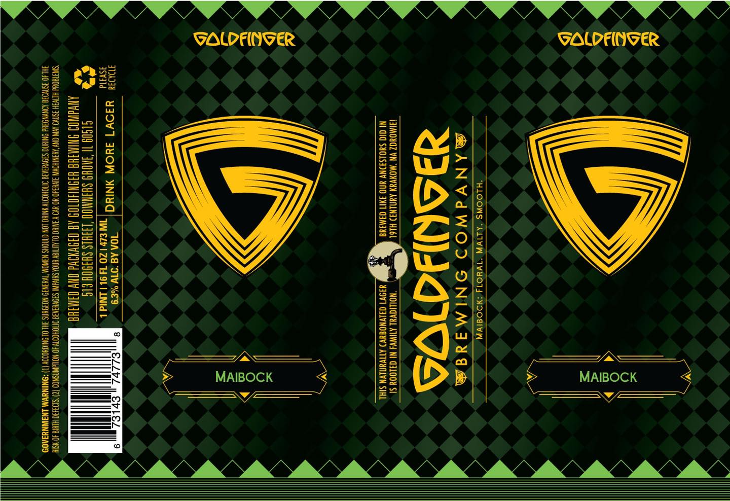 Label for Goldfinger's Maibock