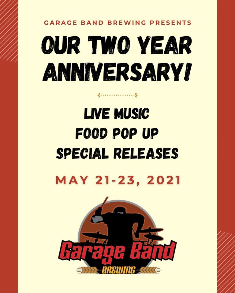 Graphic for Garage Band Brewing's Second Anniversary