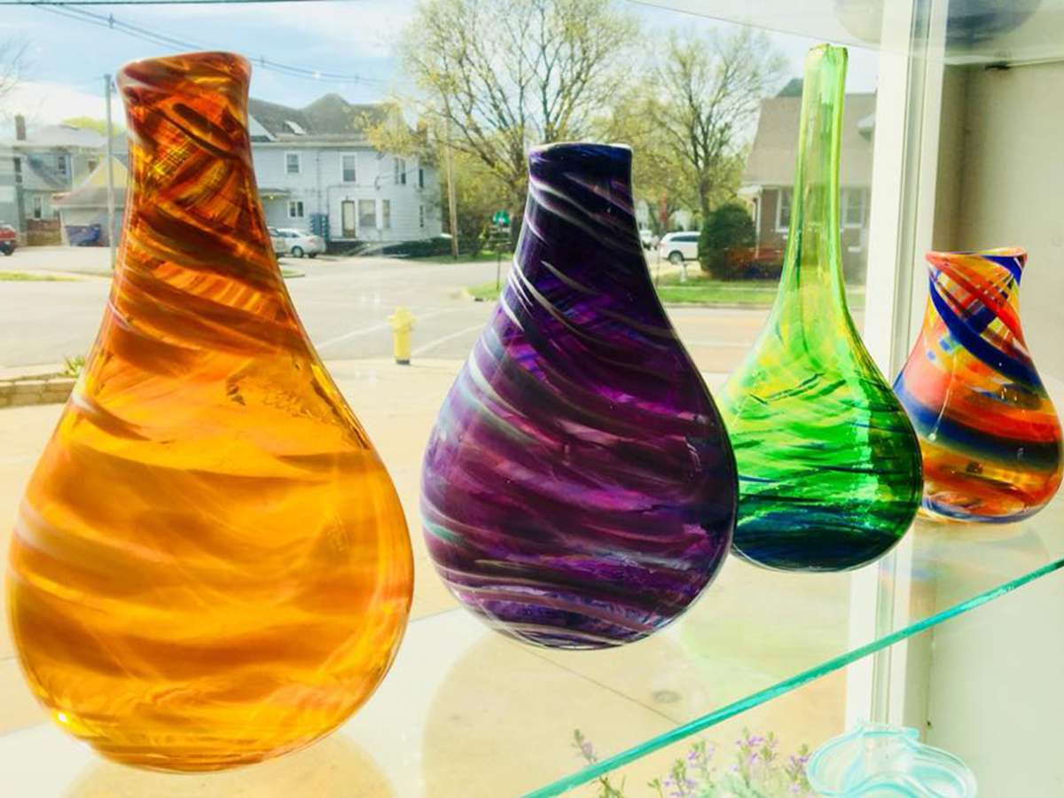 Starved Rock Hot Glass handcrafted glass vase